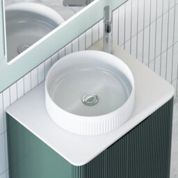 Royal Bathrooms Avenza 600mm Deep Moss Green Wall Hung Bathroom Countertop Vanity Unit 1 Drawer With Round Basin - thumbnail 7