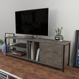 Decorotika Oneida Tv Stand Tv Unit For Tv's Up To 72 Inch Black Wenge - thumbnail 2