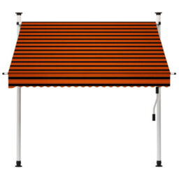 Berkfield Manual Retractable Awning 200 Cm Orange And Brown - thumbnail 2