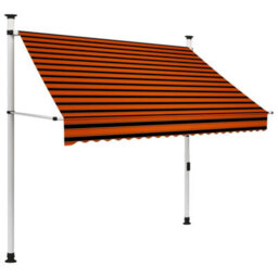 Berkfield Manual Retractable Awning 200 Cm Orange And Brown - thumbnail 1