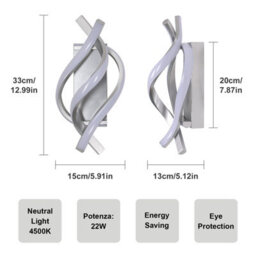 Pheashine Silver Led Aluminum Wall Lamp Neutral Light - thumbnail 3