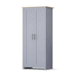 Afn Home Country Style 3 Piece Bedroom Set - Wardrobe Chest Bedside Grey On Oak (3 On - thumbnail 1