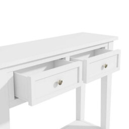 Small Narrow White Wood Console Table With Drawers - thumbnail 5