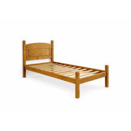 3Ft Single Low End Solid Pine Bed Frame Mexican Rustic Wooden Bedroom Bed Base - thumbnail 3