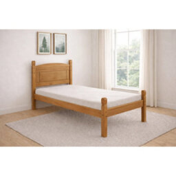 3Ft Single Low End Solid Pine Bed Frame Mexican Rustic Wooden Bedroom Bed Base - thumbnail 5
