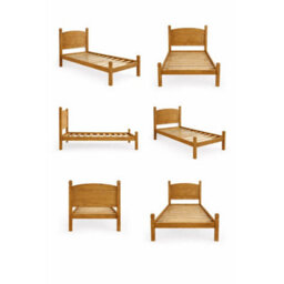 3Ft Single Low End Solid Pine Bed Frame Mexican Rustic Wooden Bedroom Bed Base - thumbnail 4