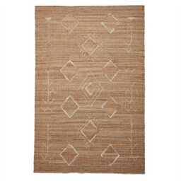 Beige Geometric Handmade Modern Rug For Bedroom & Living Room-120Cm X 170Cm - thumbnail 5