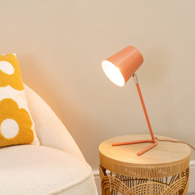 Valuelights Lark Coral Peach Metal Task Reading Compact Desk Table Lamp With Led Bulb - image 1