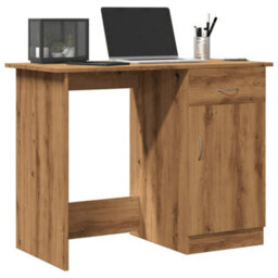 Berkfield Desk Artisan Oak 100X50X76 Cm Engineered Wood - thumbnail 1