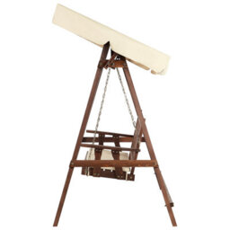 Beliani Patio Swing Caviola Spruce Wood Dark Brown - thumbnail 6