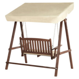 Beliani Patio Swing Caviola Spruce Wood Dark Brown - thumbnail 7