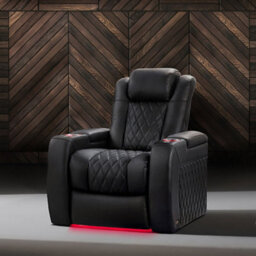 Valencia Tuscany Luxury Edition Home Theater Seating Row Of 3 Loveseat Left Onyx Nappa Leather Diamond Stitching - thumbnail 2