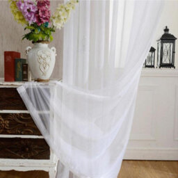 Living And Home White Window Sheer Curtains For Bedroom Living Room 1M W X 2M H - thumbnail 3