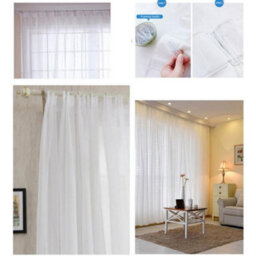 Living And Home White Window Sheer Curtains For Bedroom Living Room 1M W X 2M H - thumbnail 4