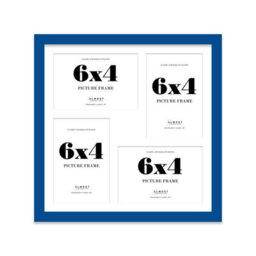 12X12 Inch 4 Opening Photo Collage Frame, Display Four 6X4 Inch Photos, Multi Aperture Family Picture Frame, Blue - thumbnail 2