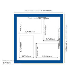 12X12 Inch 4 Opening Photo Collage Frame, Display Four 6X4 Inch Photos, Multi Aperture Family Picture Frame, Blue - thumbnail 4