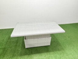 Fimous 7 Seat Rattan Garden Furniture Corner Sofa Set Adjustable Lifting Dining Or Coffee Table Set With Armchair Light Grey - thumbnail 5