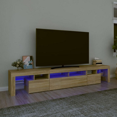 Vidaxl Tv Cabinet With Led Lights Sonoma Oak 230X36.5X40 Cm - image 1