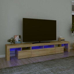 Vidaxl Tv Cabinet With Led Lights Sonoma Oak 230X36.5X40 Cm
