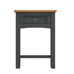 Mercers Furniture Corona Charcoal 1 Drawer Console Table Solid Wood Pine Wooden Hallway Painted Dark Grey - thumbnail 3