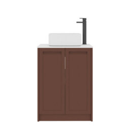 Royal Bathrooms Royal Bathroom Elmore 600mm Terracotta Clay Freestanding Bathroom Vanity Unit 2 Door Plain White Worktop With Elena Basin - thumbnail 7