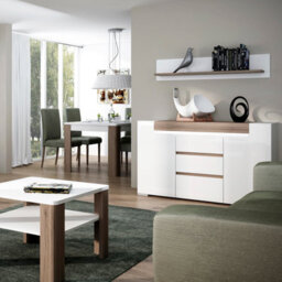 Furniture To Go Toronto 125 Cm Wall Shelf In White And Oak - thumbnail 6