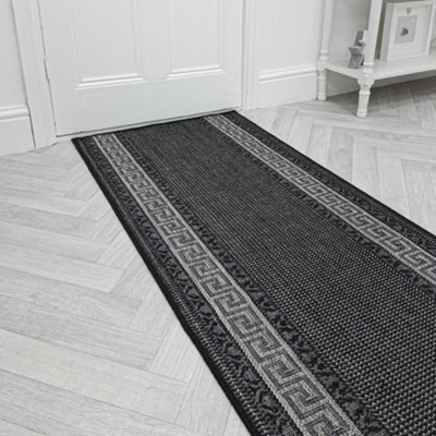 Greek Fret Hallway Runner Rug - Hardwearing, Non-Slip & Durable Carpet For Hall, Kitchen & Corridor - image 1