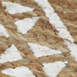 Berkfield Modern Handmade Rug Jute With White Print 150 Cm - thumbnail 5