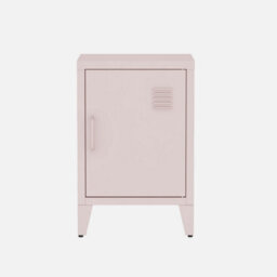 Sweeek - Industrial Metal Bedside Table With 1 Door Soho Pink 38X38X57 Cm - thumbnail 3