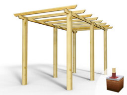 Edecks Heavy Duty Royal Walkway Wooden Garden Pergola (W 2400mm X D 4800mm) With Steel Spikes (2.7M) - thumbnail 4