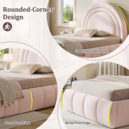Modernluxe 3Ft Single Bed, 90X190 Cm, Ottoman Bed, Hydraulic Bed, With Headboard And Large Storage Space, Velvet, Pink - thumbnail 8