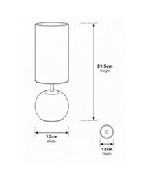 Lighting Supermarket Bedford Modern Black Brushed Metal Ball Small Touch Control Table Lamp - thumbnail 4