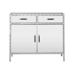 Buttercup Farm Rivet Sideboard - Metal/glass - L36 X W108 X H91 Cm - Silver