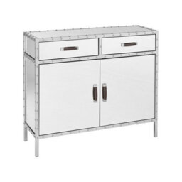 Buttercup Farm Rivet Sideboard - Metal/glass - L36 X W108 X H91 Cm - Silver - thumbnail 3