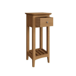 Fwstyle Natural Ash Wooden 1 Drawer Telephone Table Ready Assembled - thumbnail 3