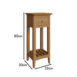 Fwstyle Natural Ash Wooden 1 Drawer Telephone Table Ready Assembled - thumbnail 7