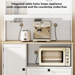 Homcom Kitchen Cupboard, Kitchen Cabinet With 2 Cabinets, 2 Drawers, White - thumbnail 6
