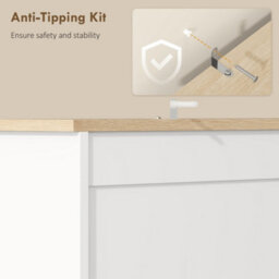 Homcom Kitchen Cupboard, Kitchen Cabinet With 2 Cabinets, 2 Drawers, White - thumbnail 7