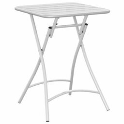 Berkfield Foldable Garden Table White 55X55X73 Cm Steel - thumbnail 6