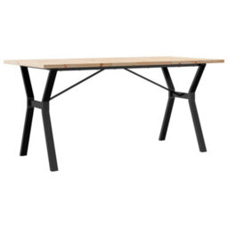 Berkfield Dining Table Y-Frame 140X80X75.5 Cm Solid Wood Pine And Steel - thumbnail 6