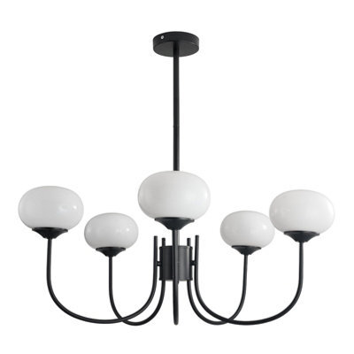 Living And Home 5-Light Creamy White Glass Shades Lampshade Pendant Light Chandelier Fixture E27 - image 1