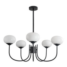 Living And Home 5-Light Creamy White Glass Shades Lampshade Pendant Light Chandelier Fixture E27 - thumbnail 1
