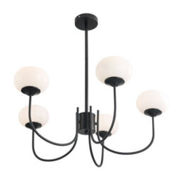 Living And Home 5-Light Creamy White Glass Shades Lampshade Pendant Light Chandelier Fixture E27 - thumbnail 3