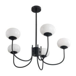 Living And Home 5-Light Creamy White Glass Shades Lampshade Pendant Light Chandelier Fixture E27 - thumbnail 2