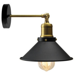 Long Life Lamps Company Modern Vintage Industrial Antique Brass Black Scone Wall Light Lamp Shade Wd025 - thumbnail 4