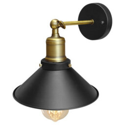 Long Life Lamps Company Modern Vintage Industrial Antique Brass Black Scone Wall Light Lamp Shade Wd025 - thumbnail 3