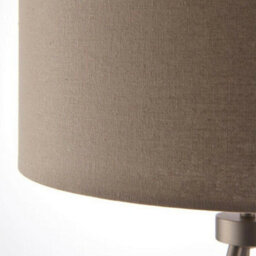 Modern Tripod Table Lamp Nickel & Grey Shade Slim Metal Leg Bedside Desk Light - thumbnail 3