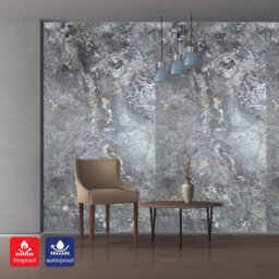 Ener-J Pack Of 2 Britwall Charcoal-Toned Flexible Marble Wall Panel Sheet 1200 X 600 mm - thumbnail 1