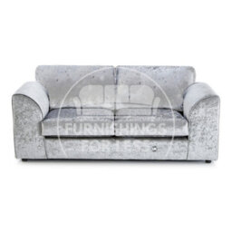 Furnishings For Less UK Crystal Crushed Velvet Fabric Fabric 3 Seater Sofa Silver - Full Back