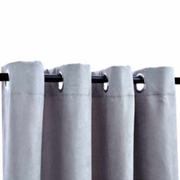 Berkfield Blackout Curtains With Metal Rings 2 Pcs Grey 140X245 Cm - thumbnail 3